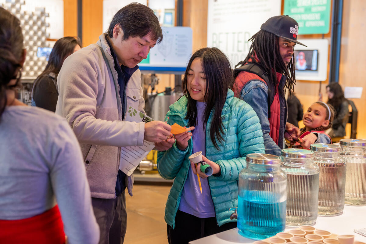 Visitors enjoy the activities at the Discovery Center