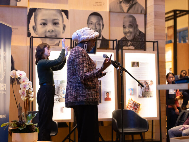 ASL interpreter at the Discovery Center.